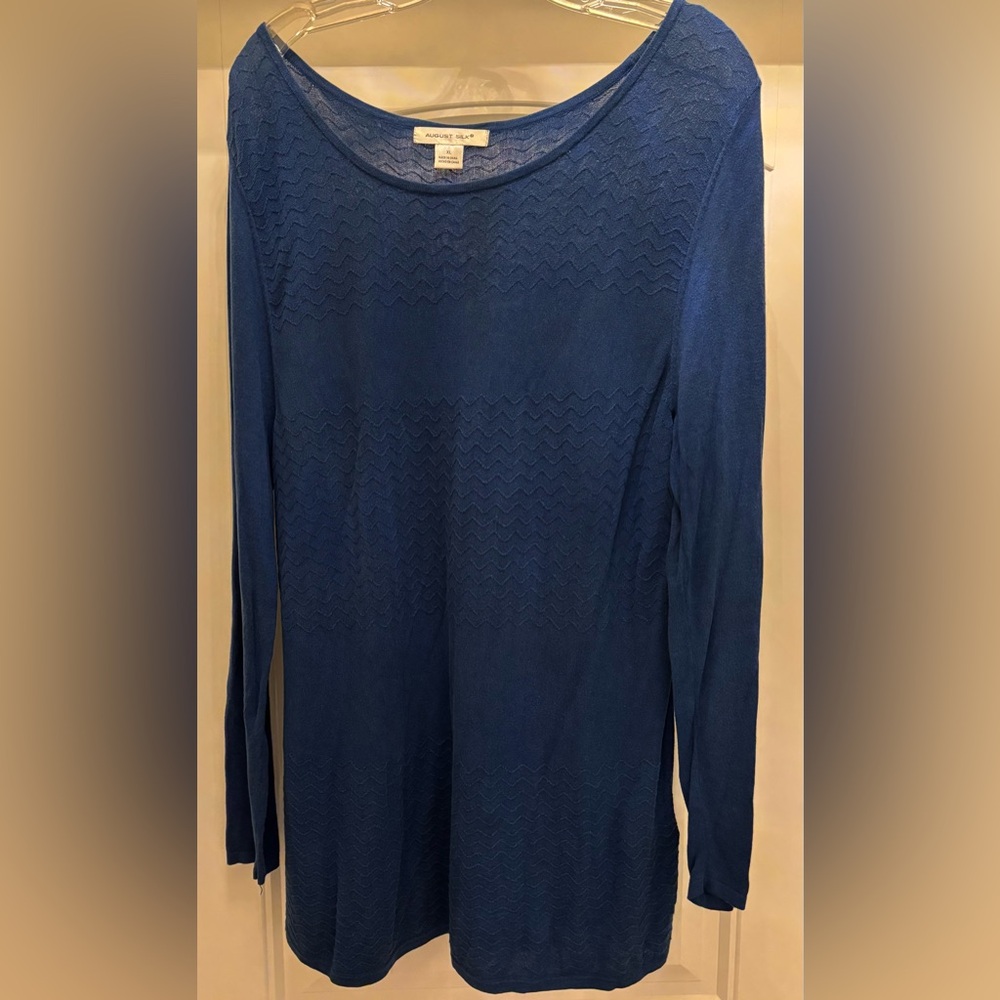 August Silk lightweight blue sweater